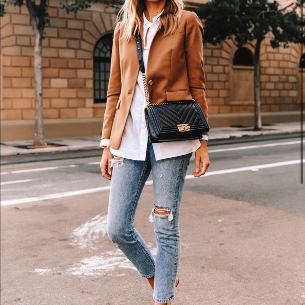 J. CREW wool camel blazer